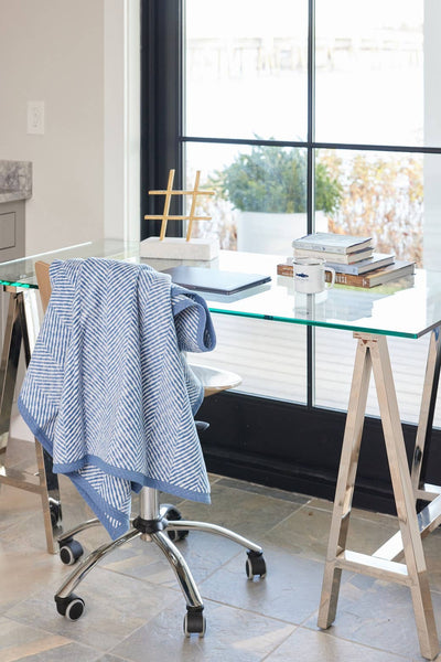 ChappyWrap - Harborview Herringbone Cornflower Blanket: Original