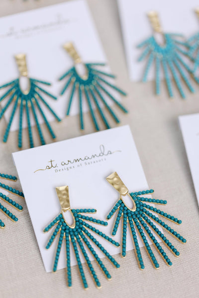 Turquoise Sunburst Earrings