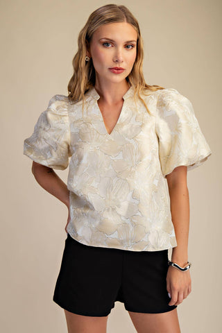 Gilded Garden Top in Champagne