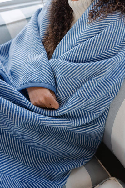 ChappyWrap - Harborview Herringbone Cornflower Blanket: Original
