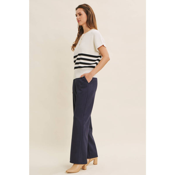 Navy Faux Suede Pants