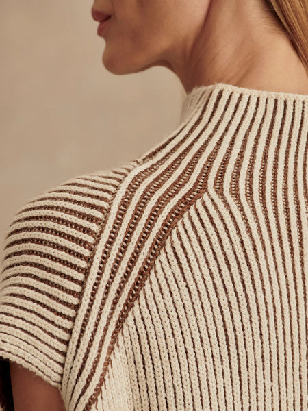 Varley Lauren Plated Knit Tank Cocoa Dust