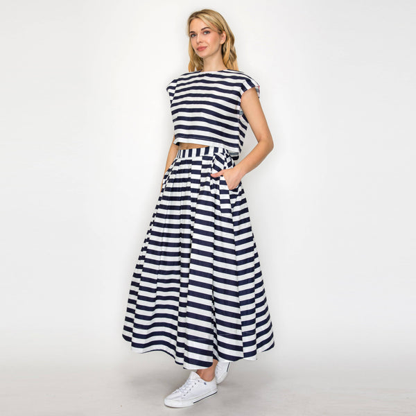 Marin Stripe Top & Skirt Set