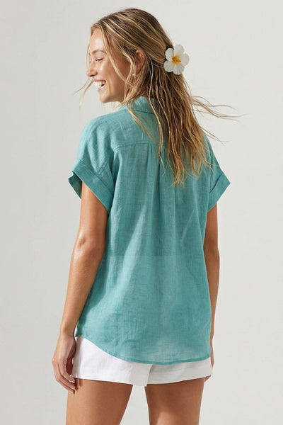 Avery Shore Popover Aqua