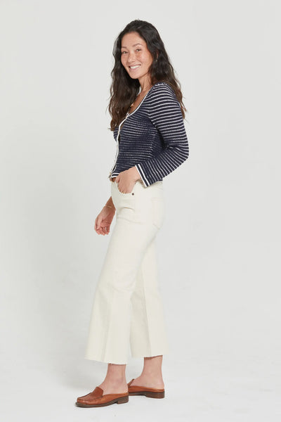 Aberdeen Ecru Ankle Crop High Rise Jean