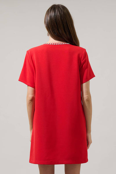 Stazie Red Shift Dress