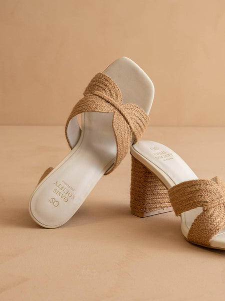The Santiago Toffee Raffia Heel