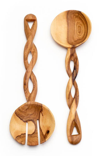 Creative Women - Olive Wood Spiral Salad Servers