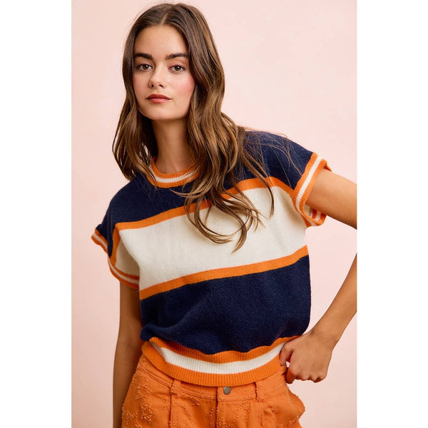 Navy/Orange Gameday Top