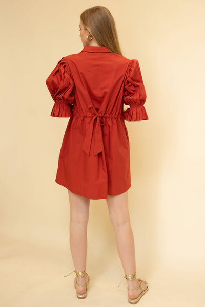Cherry Red Poplin Dress