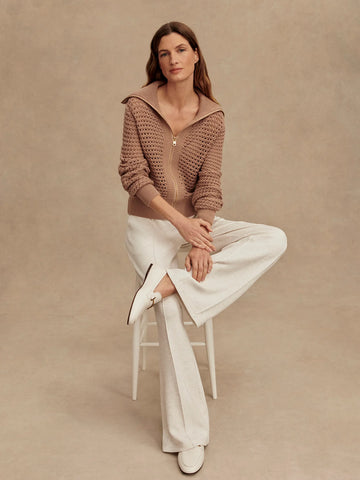 Varley Eloise Full Zip Warm Taupe