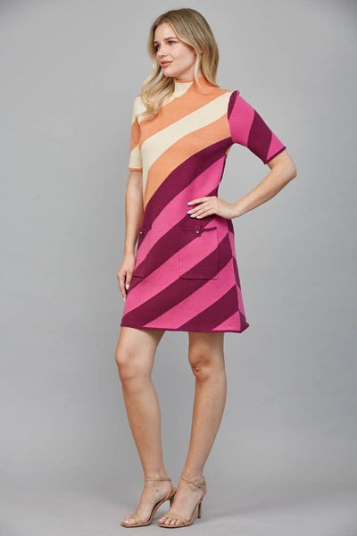 Diagonal Stripe Dress