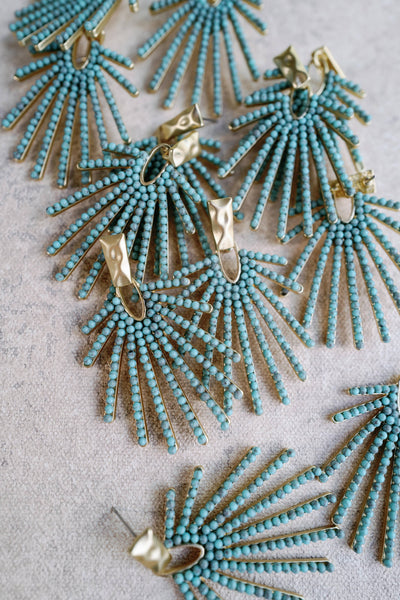 Turquoise Sunburst Earrings