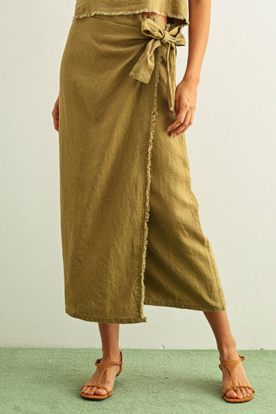 Olive Linen Skirt Arriving Tuesday