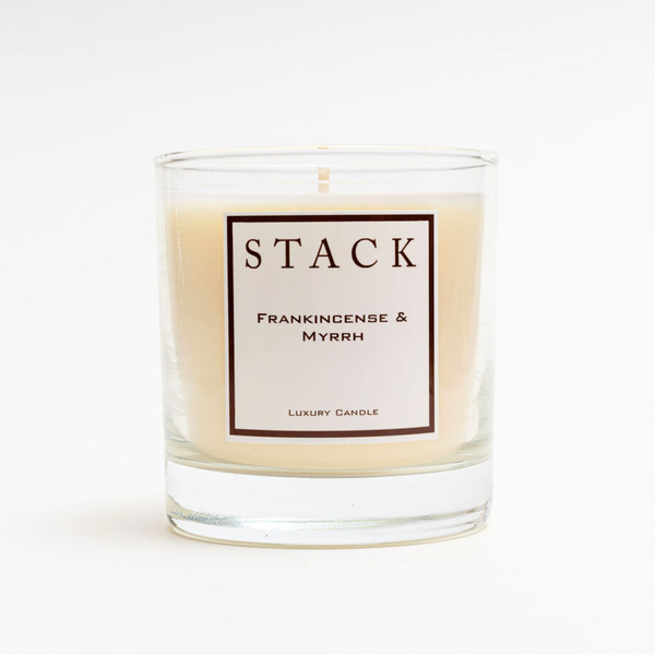 STACK The Fragrance of Gratitude - Frankincense & Myrrh Candle - Christmas Decor - Long Burning