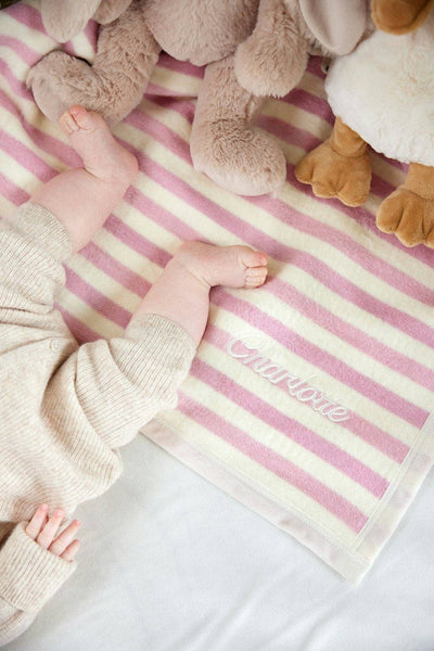 ChappyWrap Sweet Pea Stripe Blush Mini Blanket