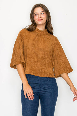 Camel Suede Top
