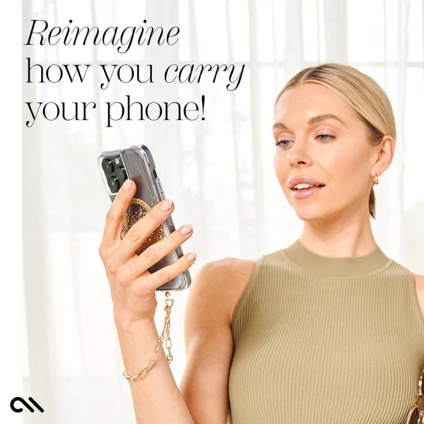 Case-Mate - Chunky Chain Phone Charm Wristlet : Gold