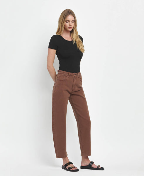 Slim Brown Barrel Jean