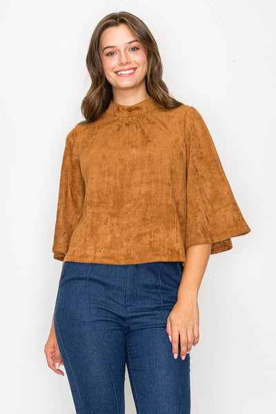 Camel Suede Top