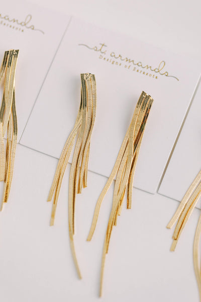 Skinny Cascading Tassel Earrings