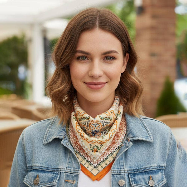 Paisley Arabesque Scarf Orange