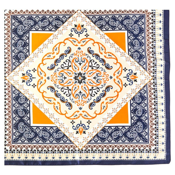 Paisley Arabesque Navy Scarf