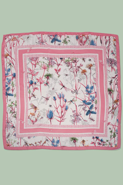 Dragonfly Floral Scarf