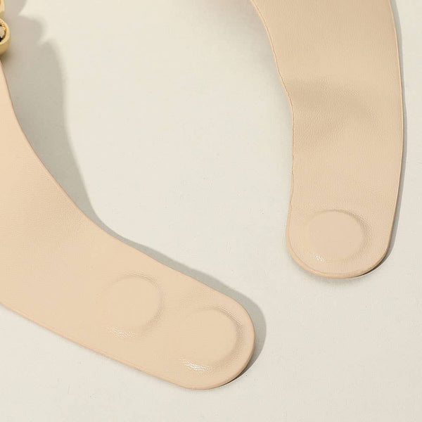 Multi Layered Faux Leather Magnetic Necklace: Tan