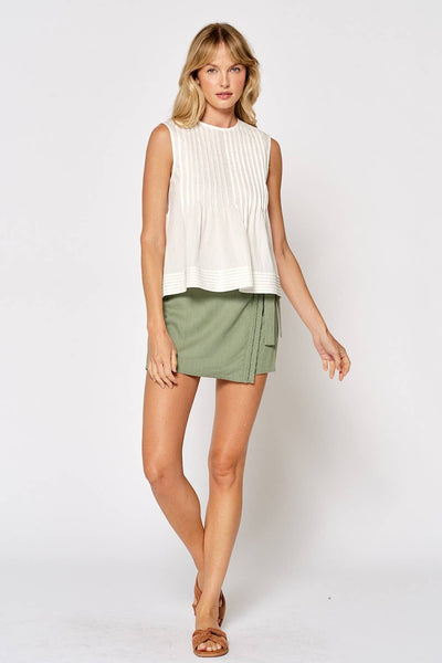 Pleated White Top
