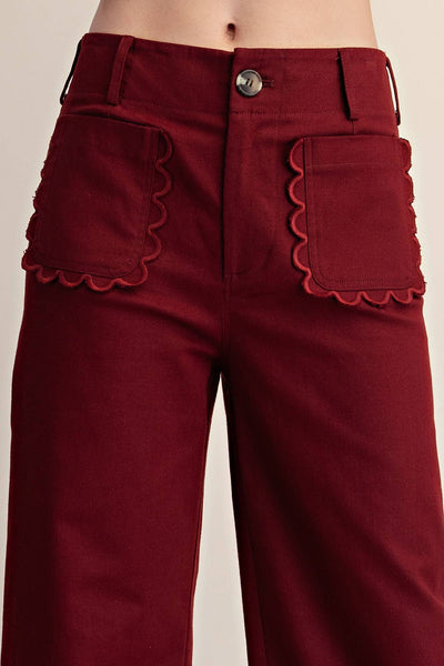Colette Cropped Scallop Pocket Pants