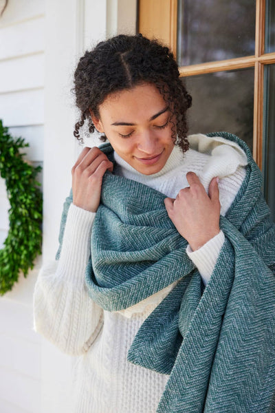ChappyWrap - Bayside Herringbone Shawl - Evergreen