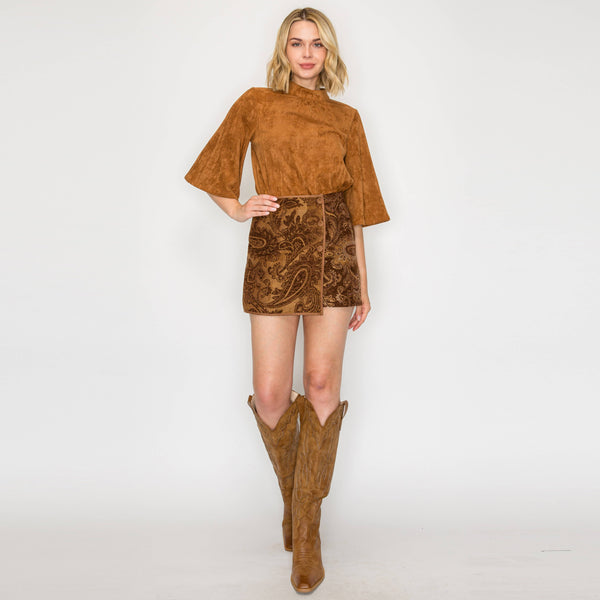 Camel Suede Top
