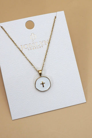 White Cross Tarnish Free  Necklace