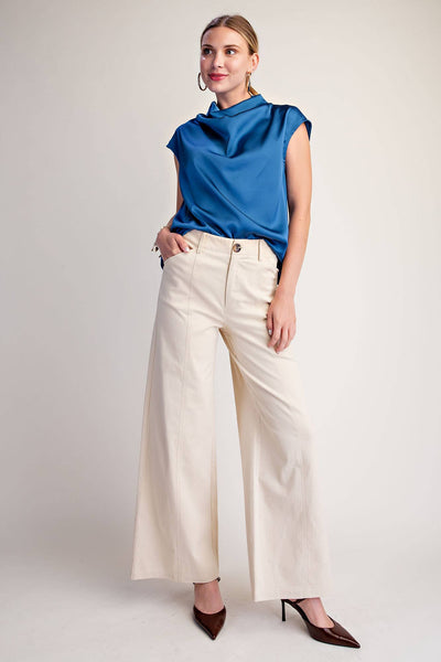 Glam Satin Blue Top