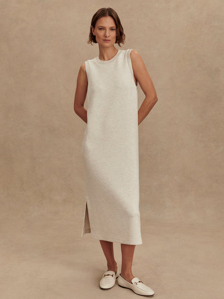 Varley Beatrice Midi Dress in Ivory Marl