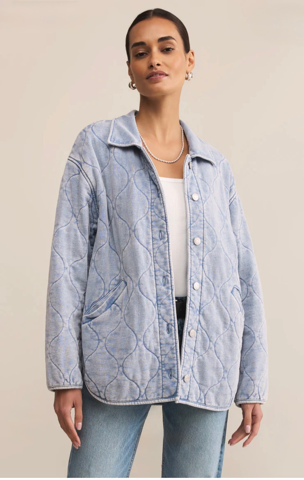 Z Supply Boulder Knit Denim Jacket