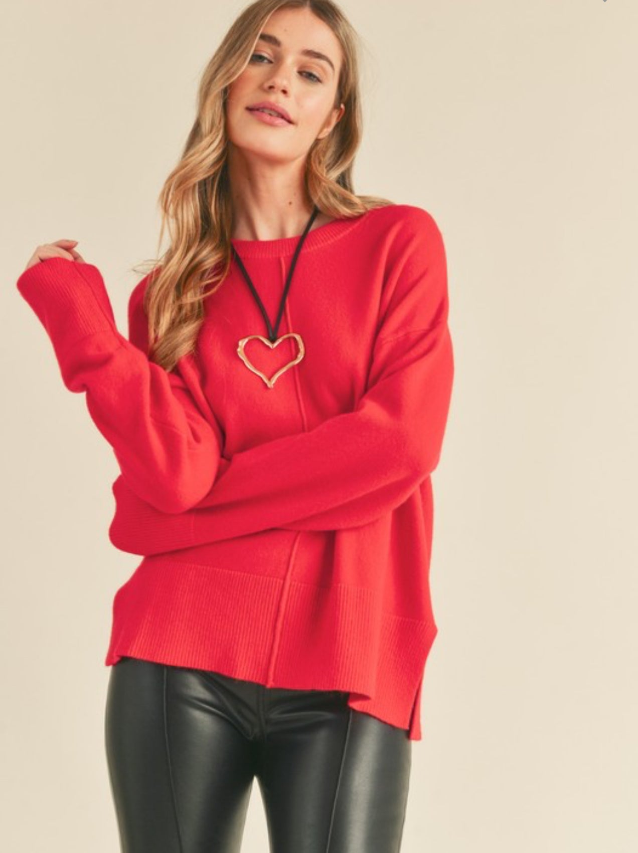 Red Round Neck Sweater