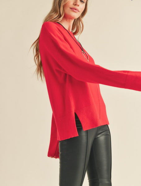 Red Round Neck Sweater