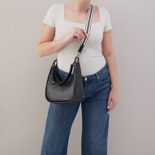 HOBO Cass Small Shoulder in Black