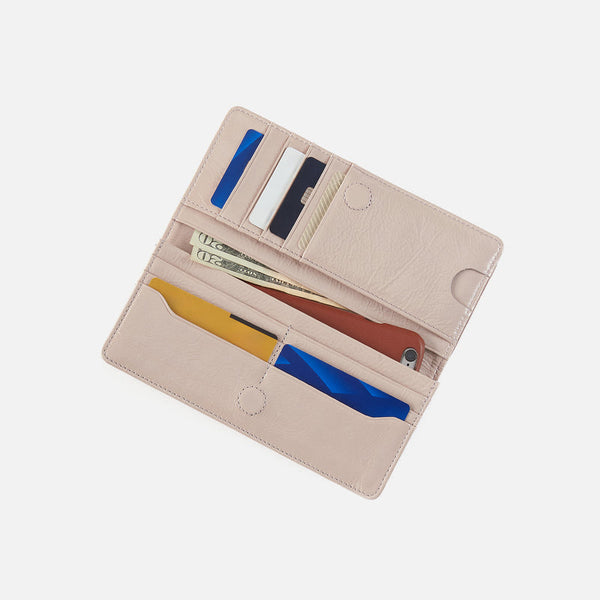 HOBO Hutton Large Wallet in Stone Gloss