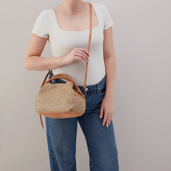 HOBO Darling Small Satchel in Meadow Woven Straw