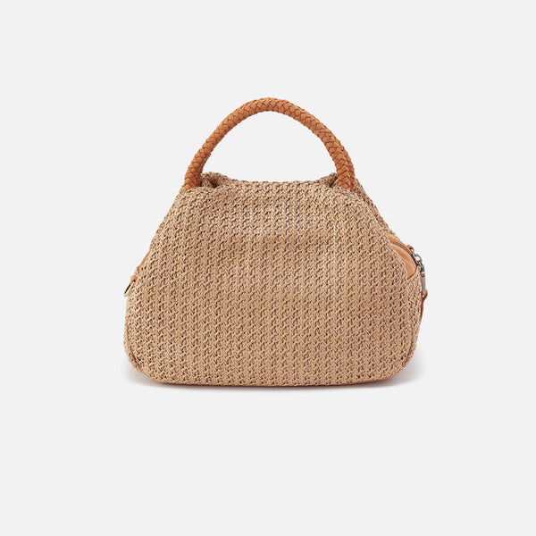 HOBO Darling Small Satchel in Meadow Woven Straw