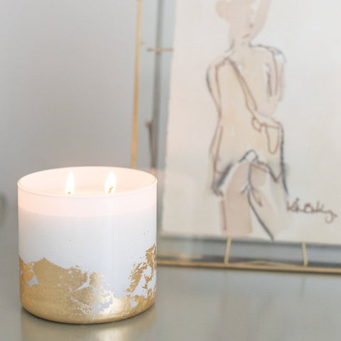 Melissa Warnke White + Gold Two-Wick Candle