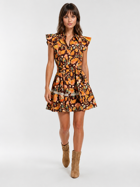 Cara Dress in Amber Bloom