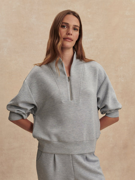 Varley Davidson Sweatshirt in Mid Blue Marl