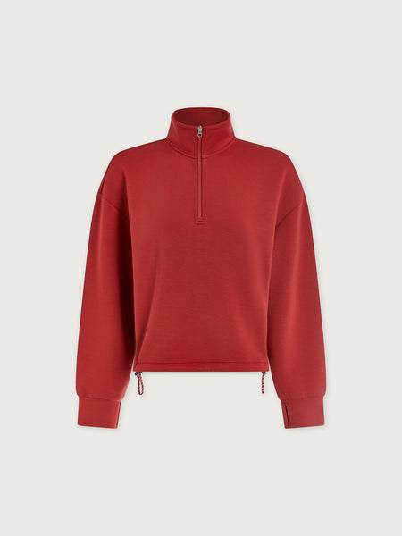 Varley Sian Cropped Half-Zip Midlayer in Lava Falls