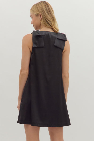 Black Bow Shoulder Dress