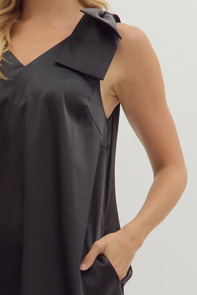Black Bow Shoulder Dress