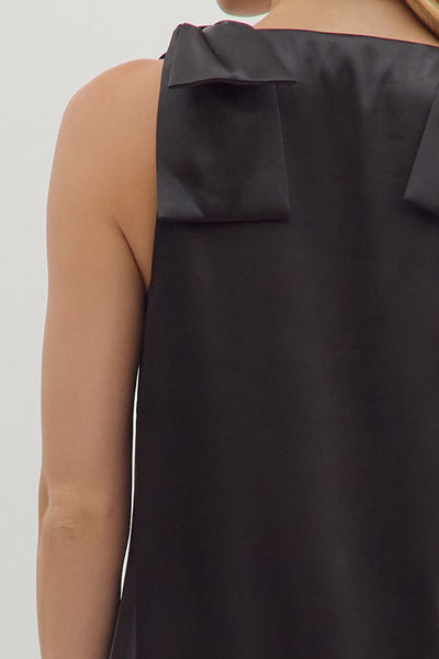 Black Bow Shoulder Dress